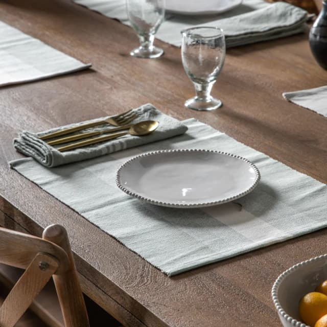 Side Plate Set: 4 X 22Cm X 20Cm Organic Bead Plates, Ceramic