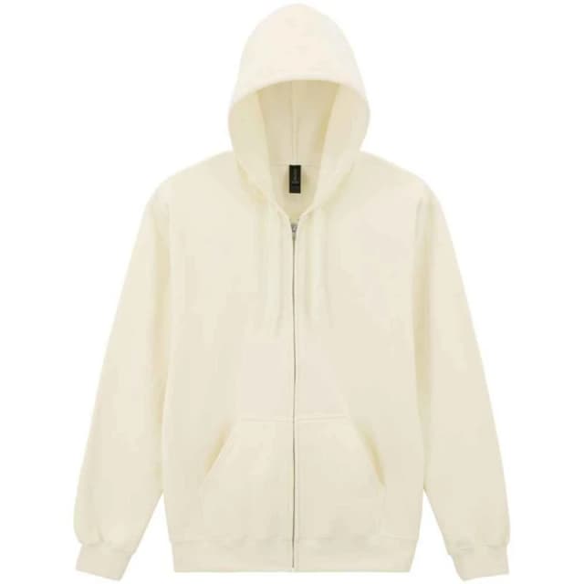 Gildan Mens Softstyle Midweight Full Zip Hoodie in Off-White Size: Small Off-White Male S