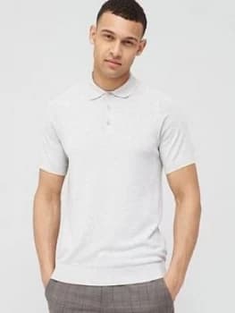 Selected Homme Knitted Short Sleeve Polo Shirt - Beige