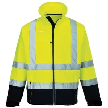 Portwest - S425YNRL - sz L Hi-Vis Contrast Softshell (3L) - Yellow/Navy