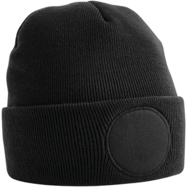 Beechfield Beechfield Men Patch Beanie in Black One Size Male 5063425111527