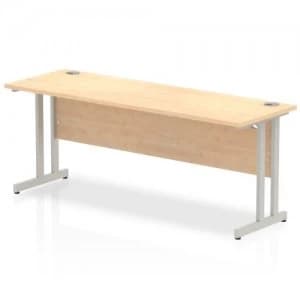 Impulse 1800/600 Rectangle Silver Cantilever Leg Desk Maple
