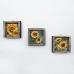 UKZM005 Multicolor Decorative Framed MDF Painting (3 Pieces)