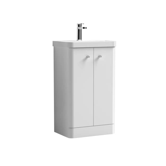 Balterley Floor Standing 2 Door Vanity Basin Gloss White 500mm White