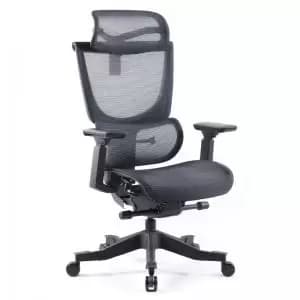 Elise Black mesh back operator chair with headrest and Black mesh seat