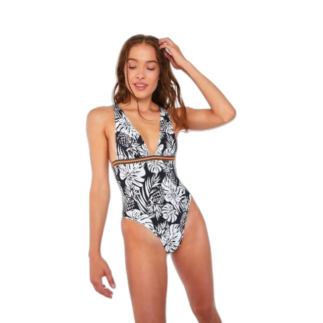 banana moon Womens 1 Piece swimsuit Banana Moon Odalis Palmbree Noir Female S