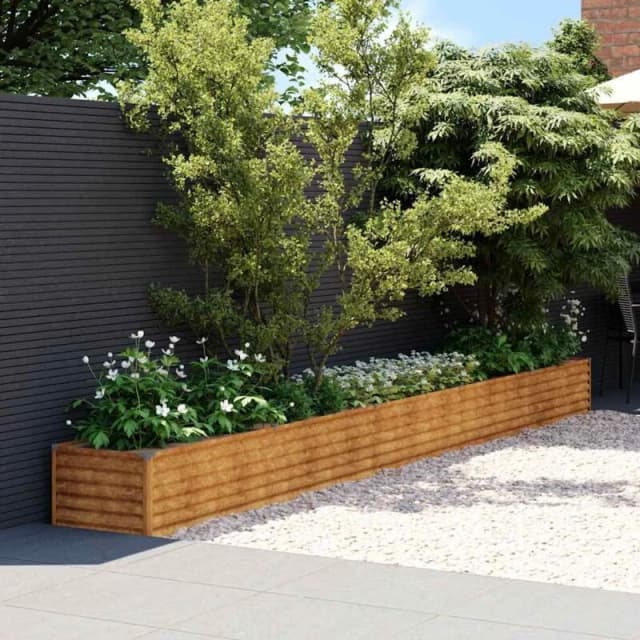 vidaXL Garden Raised Bed 482x50x36cm Corten Steel, Brown 151979