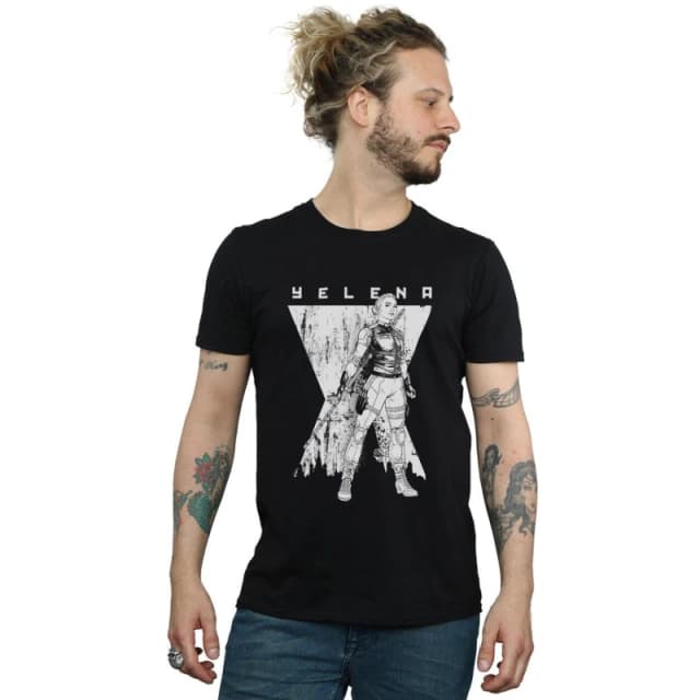 Marvel Marvel Men Black Widow Movie Yelena Romanoff Mono T-Shirt Size: Small Black S Male 5059400786972