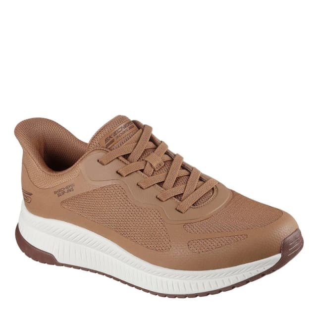 Skechers Mens Bobs Squad Slip On Trainers Chestnut Knit male 7 (41)