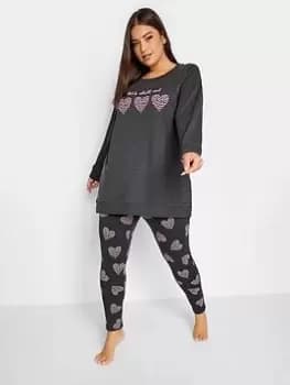 Yours Let's Chill Out Sweat Set, Grey, Size 14-16, Women
