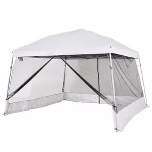 Outsunny 3.6m x 3.6m Pop Up Steel Frame Garden Gazebo White