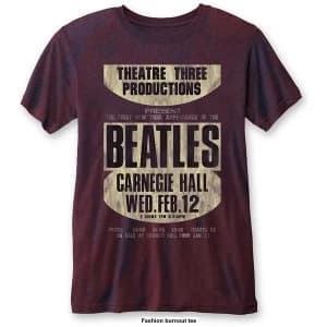 The Beatles - Carnegie Hall Unisex Large T-Shirt - Blue,Red