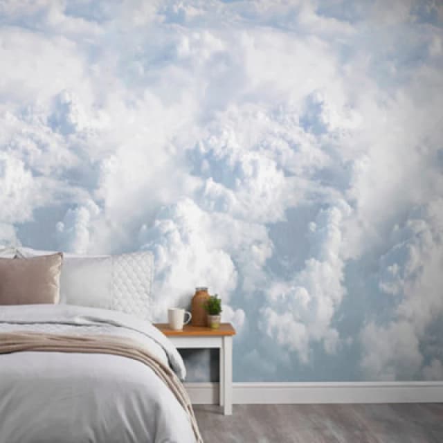 Grandeco Dreamy Clouds 3 lane repeatable mural 2.8 x 1.59m Blue unisex