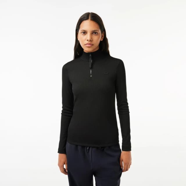 Lacoste Womens Long-Sleeve Polo Shirt Black female 6 (34)