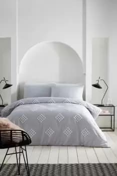 'Diamond Tuft' 100% Cotton Textured Duvet Cover Set