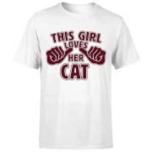 This Girl Loves Her Cat T-Shirt - White - 5XL