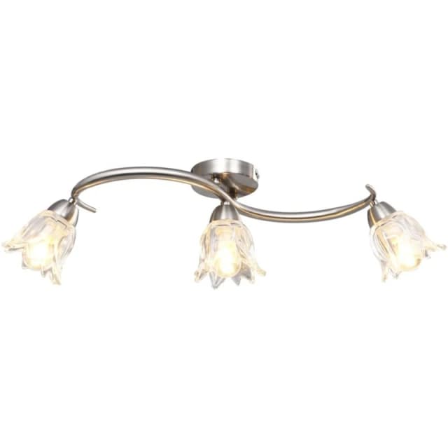 VIDAXL Ceiling Lamp with Transparent Glass Shades for 3 E14 Bulbs Tulip Vidaxl 8719883913384