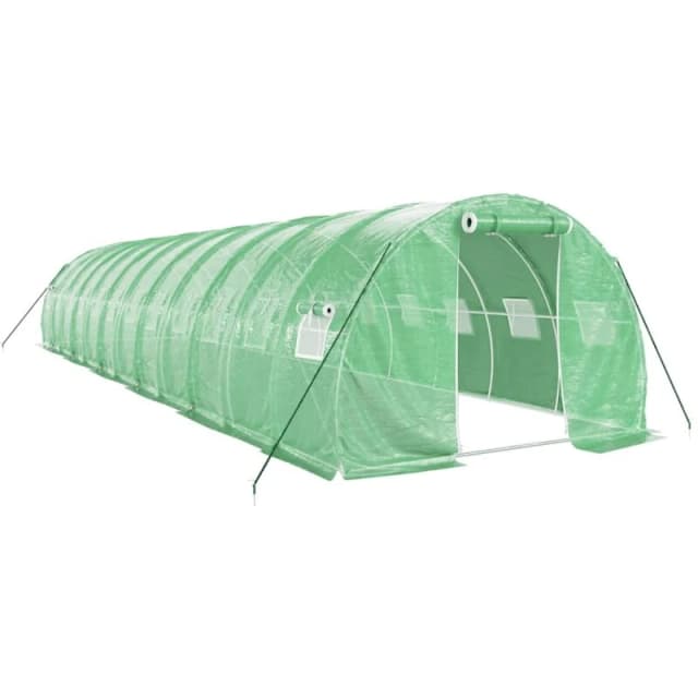 vidaXL Greenhouse with Steel Frame Green 36 m 12x3x2 m, Green 3188043