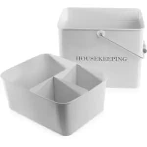 Vintage Housekeeping Caddy White M&W - White