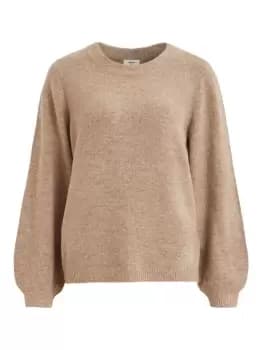 OBJECT COLLECTORS ITEM Balloon Sleeved Knitted Pullover Women Beige