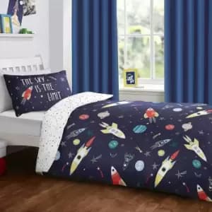 Bedlam Kids Space Glow In The Dark Print Duvet Cover Set, Multi, Junior