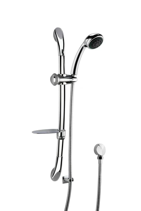 Balterley Slide Rail Shower Kit with Single Function Head Outlet Elbow Chrome Silver