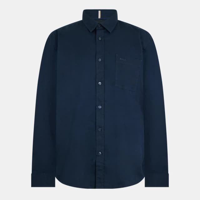 Boss Mens Long Sleeve Oxford Shirt Dark Blue male S