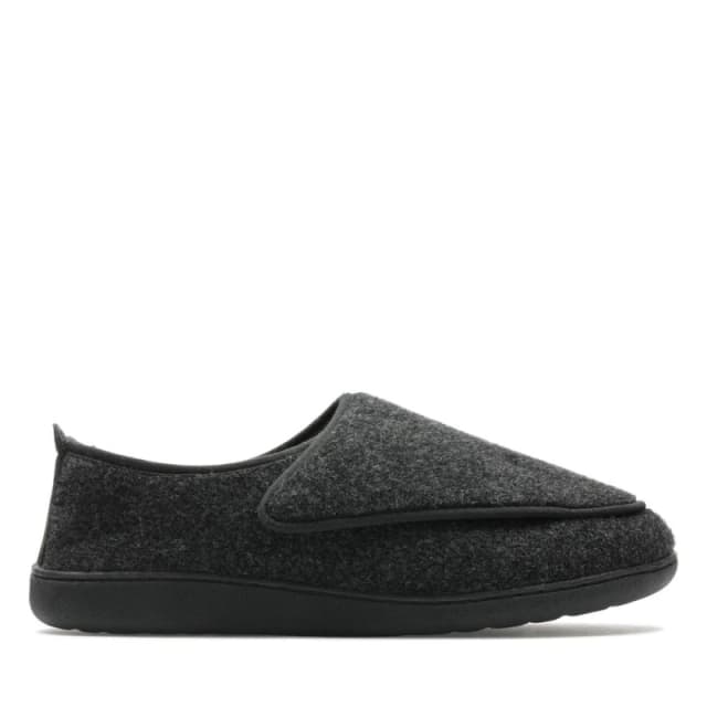 Clarks Clarks Men King Riptape Slipper Dark Grey Felt Slippers,Slip Ons Size: 8-Standard Fit Grey 8-Standard Fit Male 5059680231223