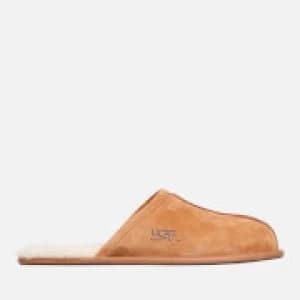 UGG Mens Scuff Suede Sheepskin Slippers - Chestnut - UK 10