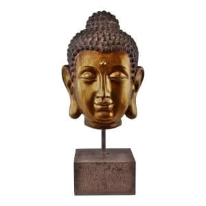 Ornamental Buddha Head on Stand, 35cm.