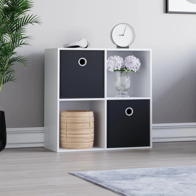 Lassic 2x2 Cube Storage Unit (W) + Set of 2 Storage Cubes Black unisex 2x2