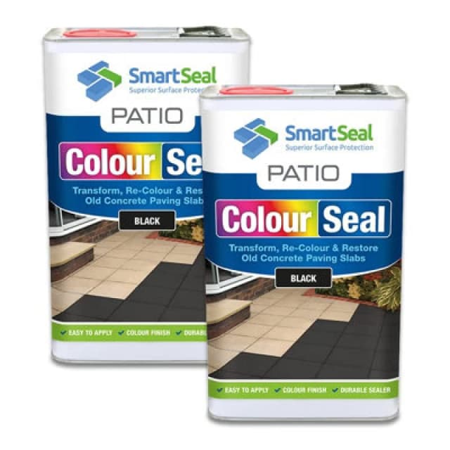 Smartseal Patio Colourseal Black, Seal And Restore Concrete Paving Slabs, Concrete Paint For Patio, 2 X 5L, Black 5.061E+12