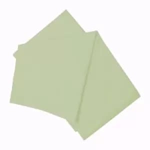 Belledorm Brushed Cotton Flat Sheet (Double) (Green Apple)