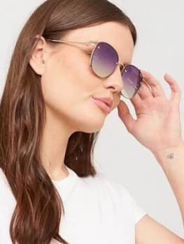 Quay Australia Quay X Chrissy Jezabell Rimless Round Sunglasses
