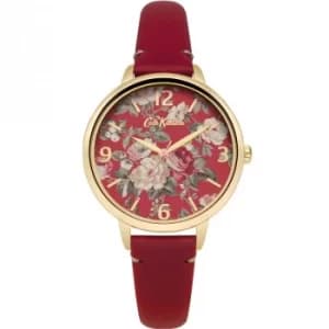 Ladies Cath Kidston Garden Rose Red Leather Strap Watch