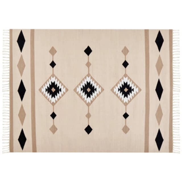 Beliani Rug Berdik Multicolour 160 X 230 Cm Cotton Kilim