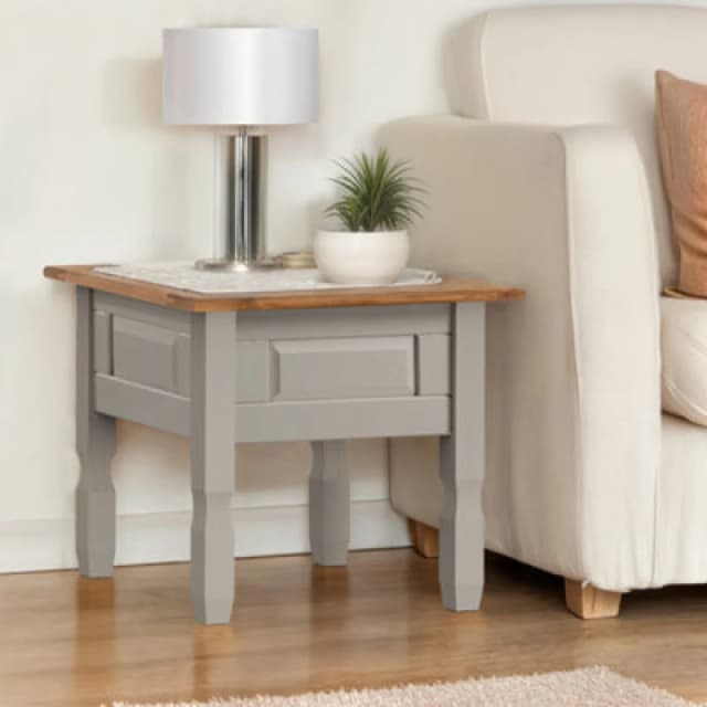 MERCERS FURNITURE Corona Grey Wax Lamp Table 5060765290295