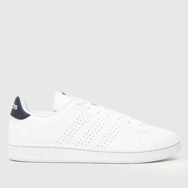 adidas advantage trainers in white & navy