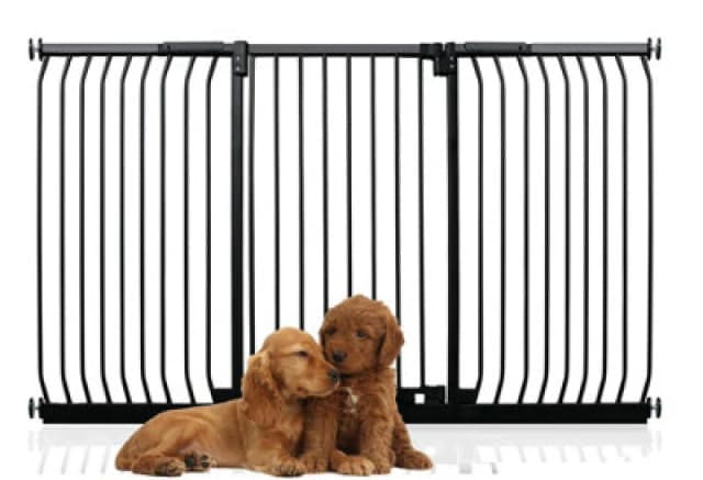 Bettacare Extra Tall Elite Dog Gate, 197Cm - 206Cm, Matt Black, Extra Tall 96.8Cm In Height, Pressure Fit Pet Gate