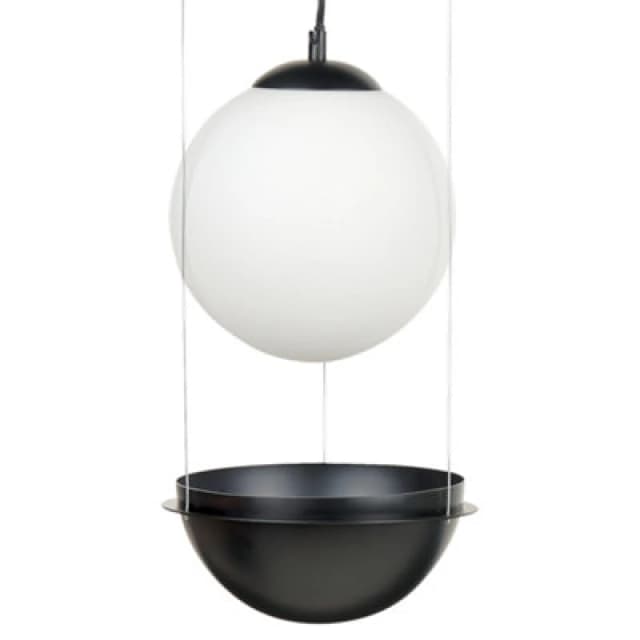 Beliani Pendant Lamp Tobins Glass Black