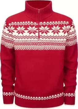 Brandit Troyer Norweger Pullover, white-red, Size XL, white-red, Size XL