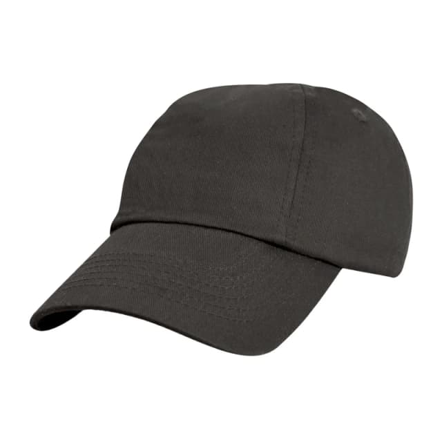 Result Cotton Low Profile Baseball Cap in Black Unisex One Size