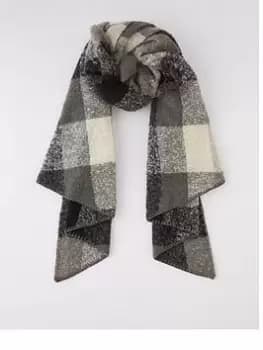 PIECES Pyron Checked Long Scarf, Multi, Women