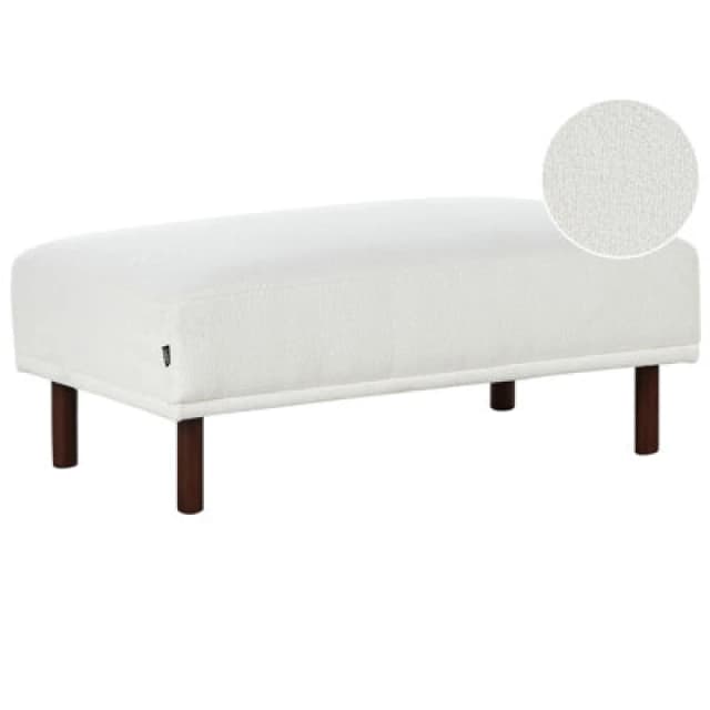 Beliani Modern Ottoman Holt Boucle White