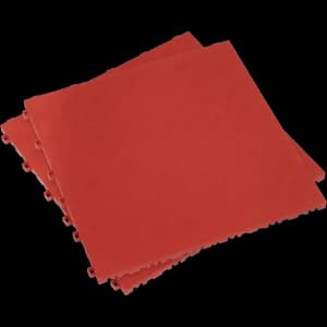 Sealey Anti Slip Polypropylene Floor Tile Red 400mm 400mm Pack of 9