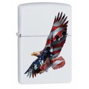 Zippo Eagle Flag Classic White Matte