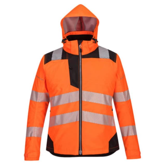 Oxford Weave 300D PW3 Womens Class 2 Hi Vis Jacket PW382OBRM Colour: Orange / Black