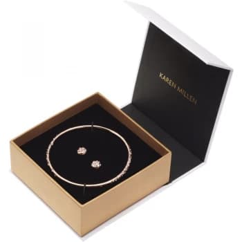 Ladies Karen Millen Crystal Sprinkle Bangle & Earring Set