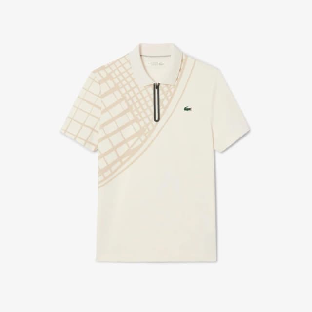 Lacoste Mens US Open Short-Sleeve Performance Polo Shirt White ZFJ male M