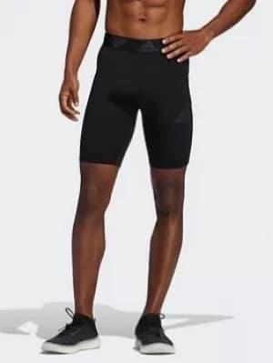 adidas Techfit 3-stripes Short Tights, Black, Size L, Men